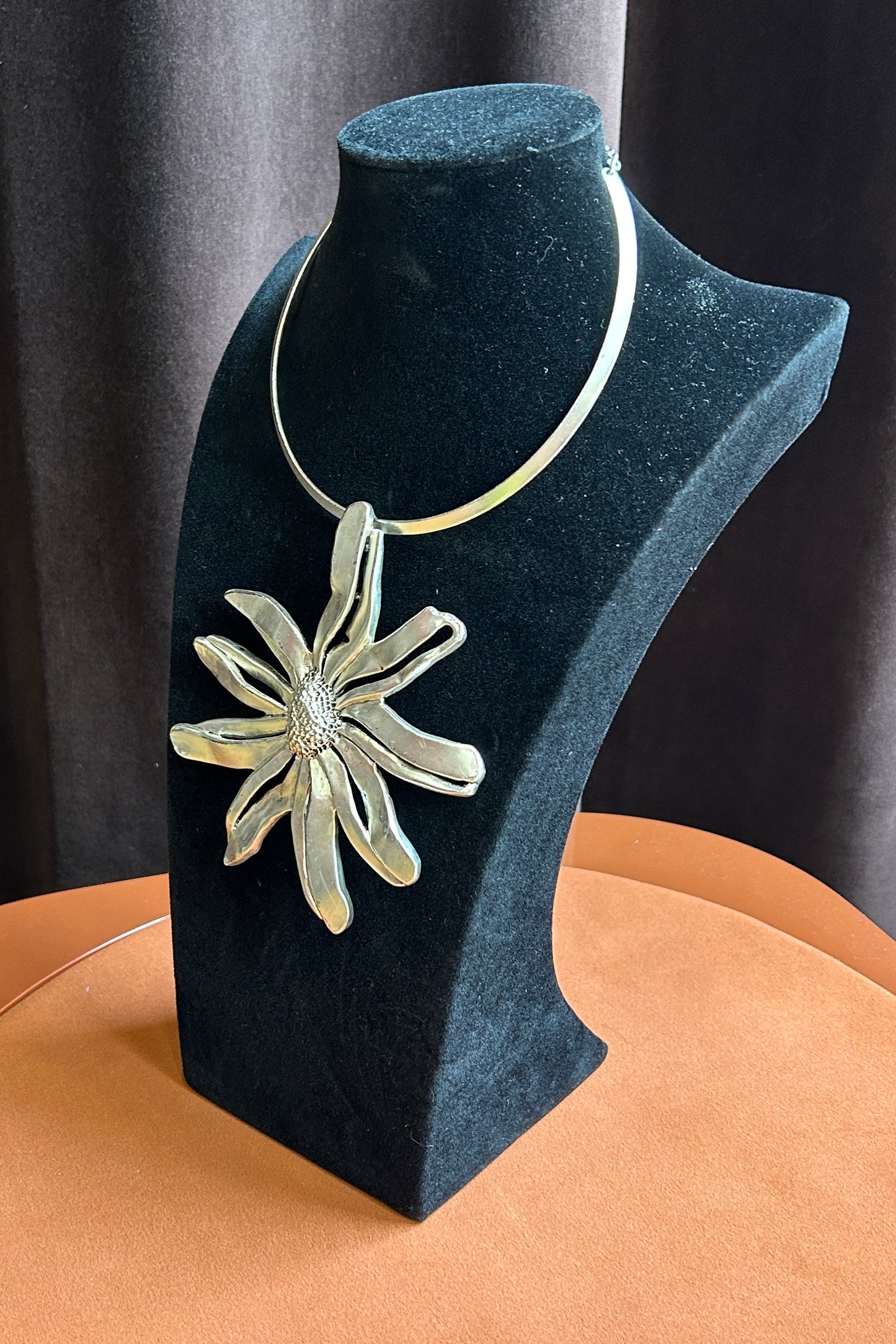 Dolce Vita Silver-Tone XXL Flower Pendant Necklace