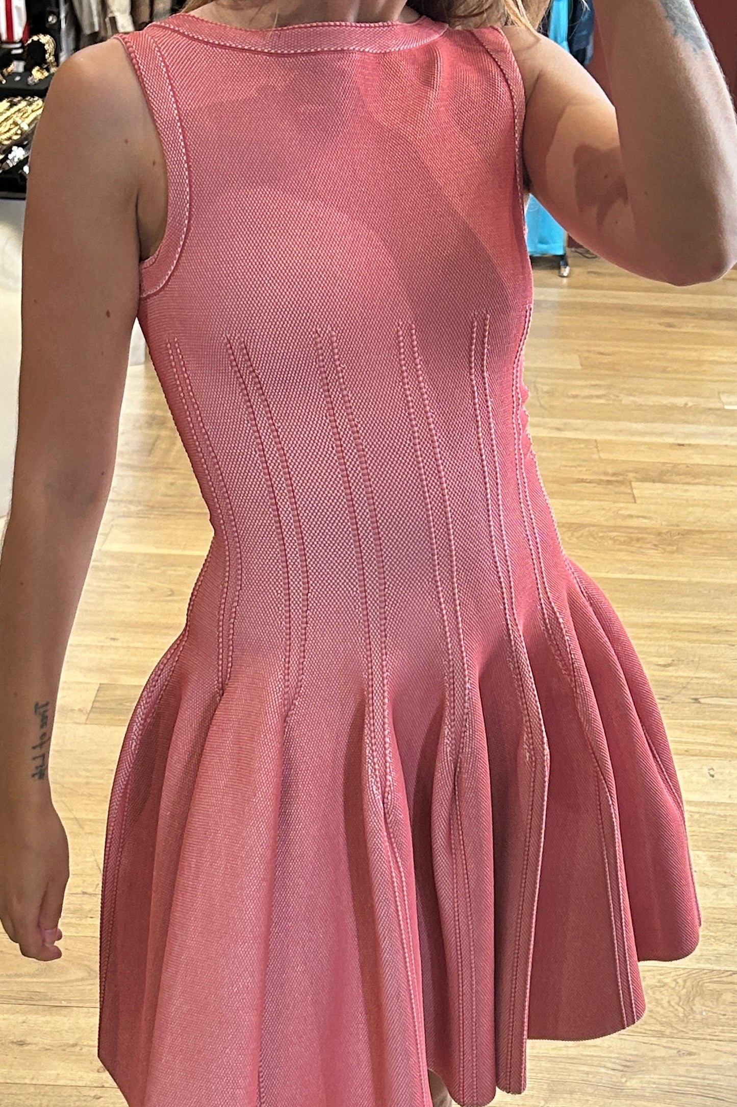 Vintage Alaïa Pale Pink Fit-and-Flare Dress