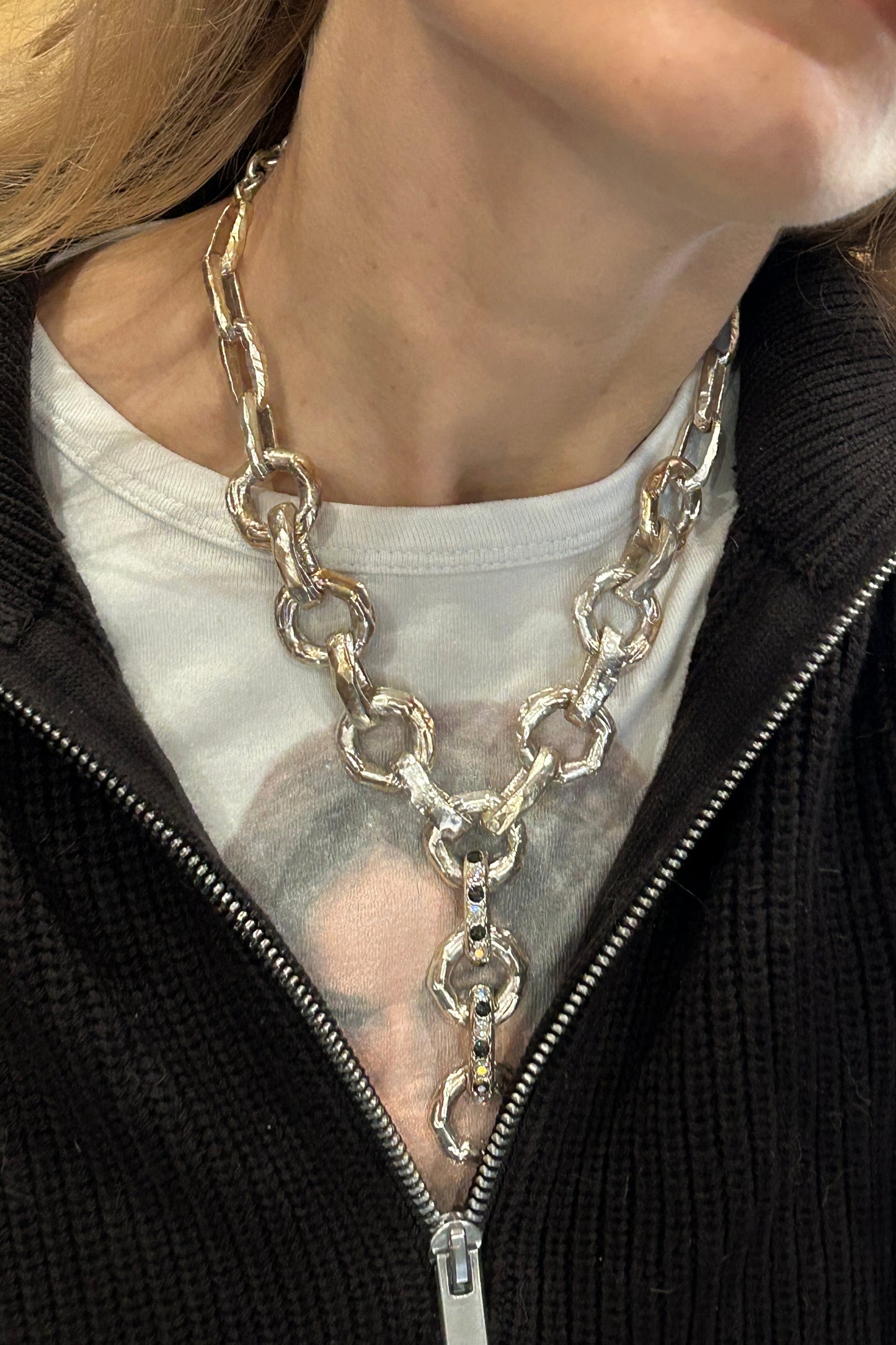 Dolce vita Silver-Tone Rhinestone Necklace