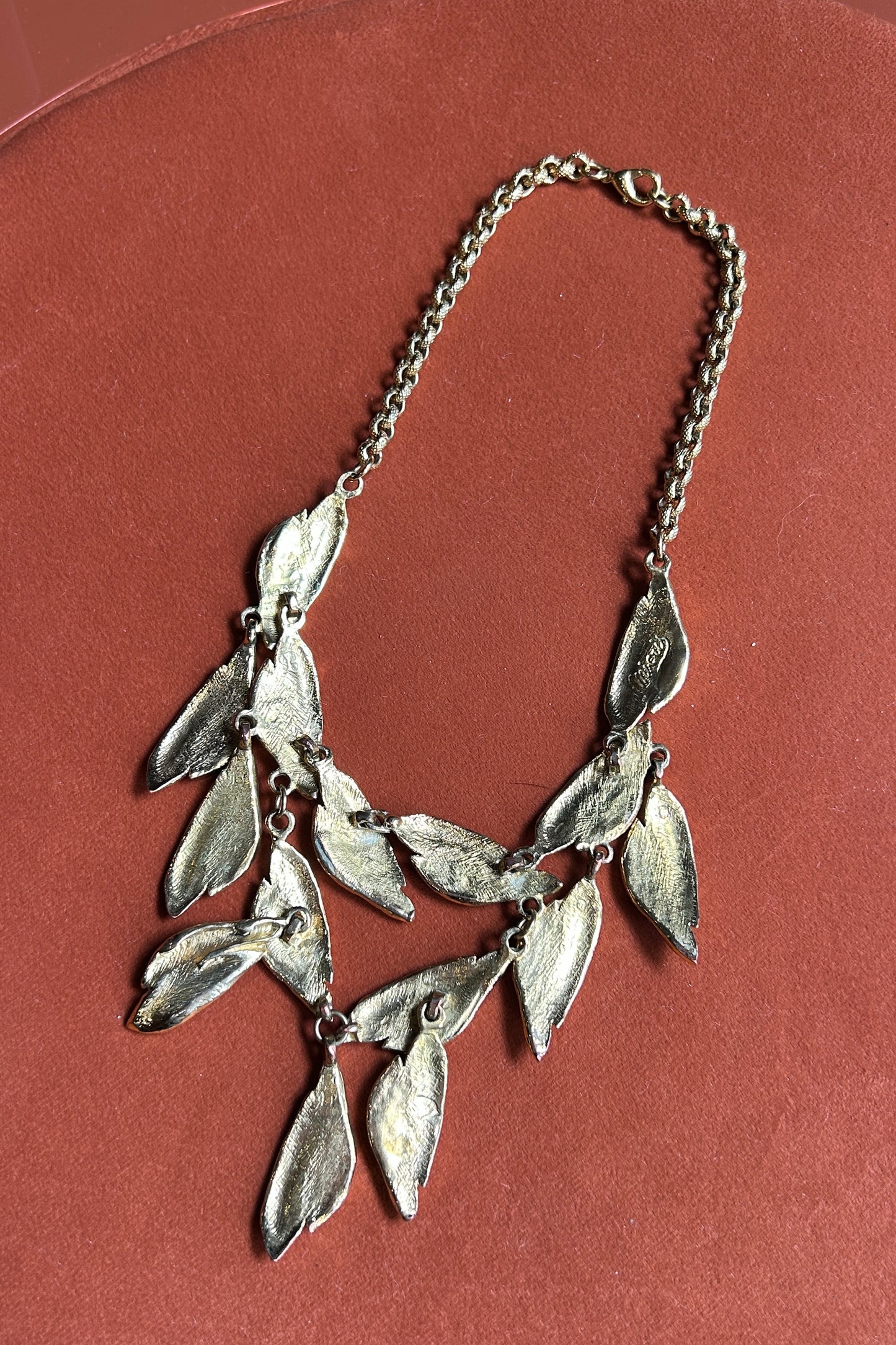 Vintage Micris Necklace – Gold Plated, Leaf Design – 1980s