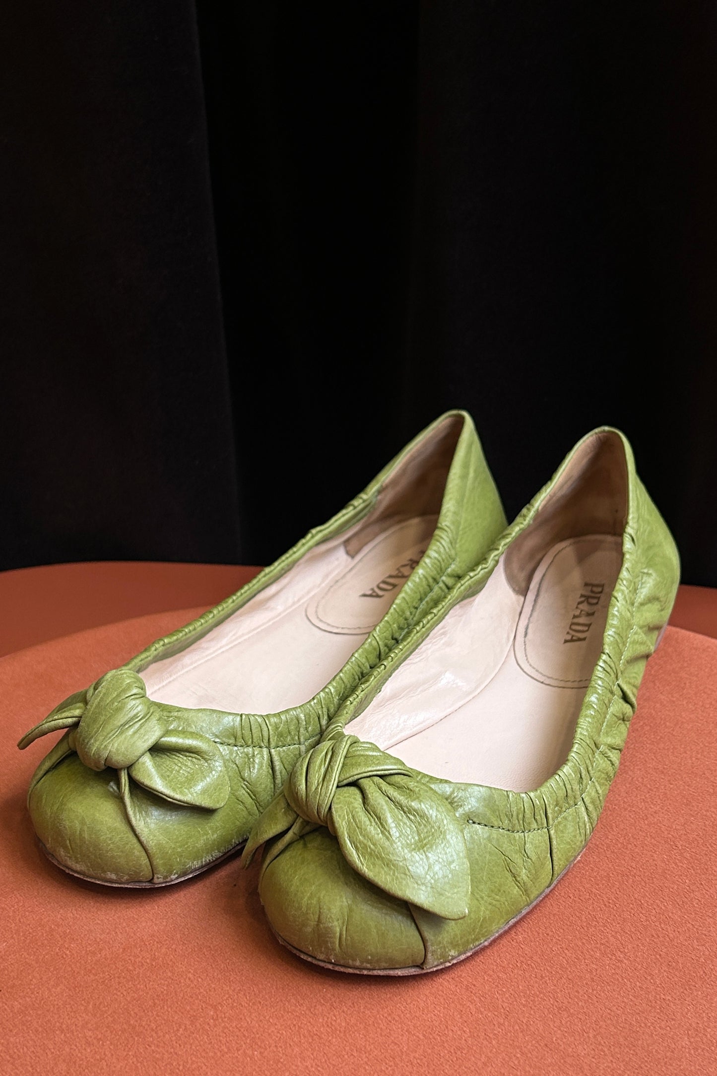 Green Prada ballerinas