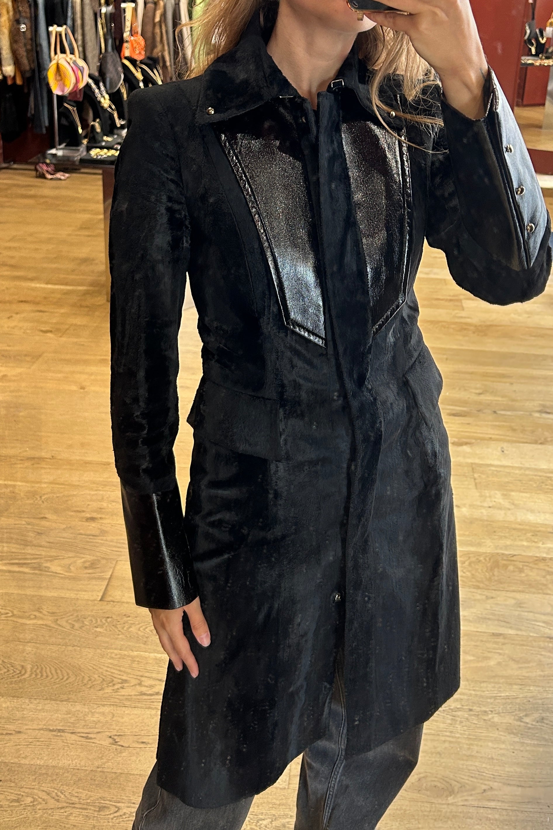 Black Long Coat Just Cavalli – Amarsi Paris