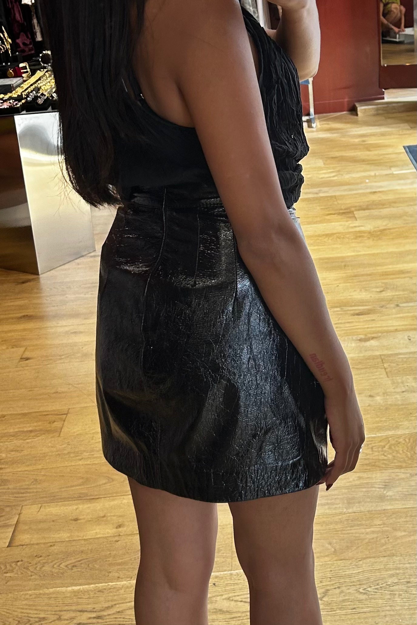 Black Patent Leather Mini Skirt – D&G