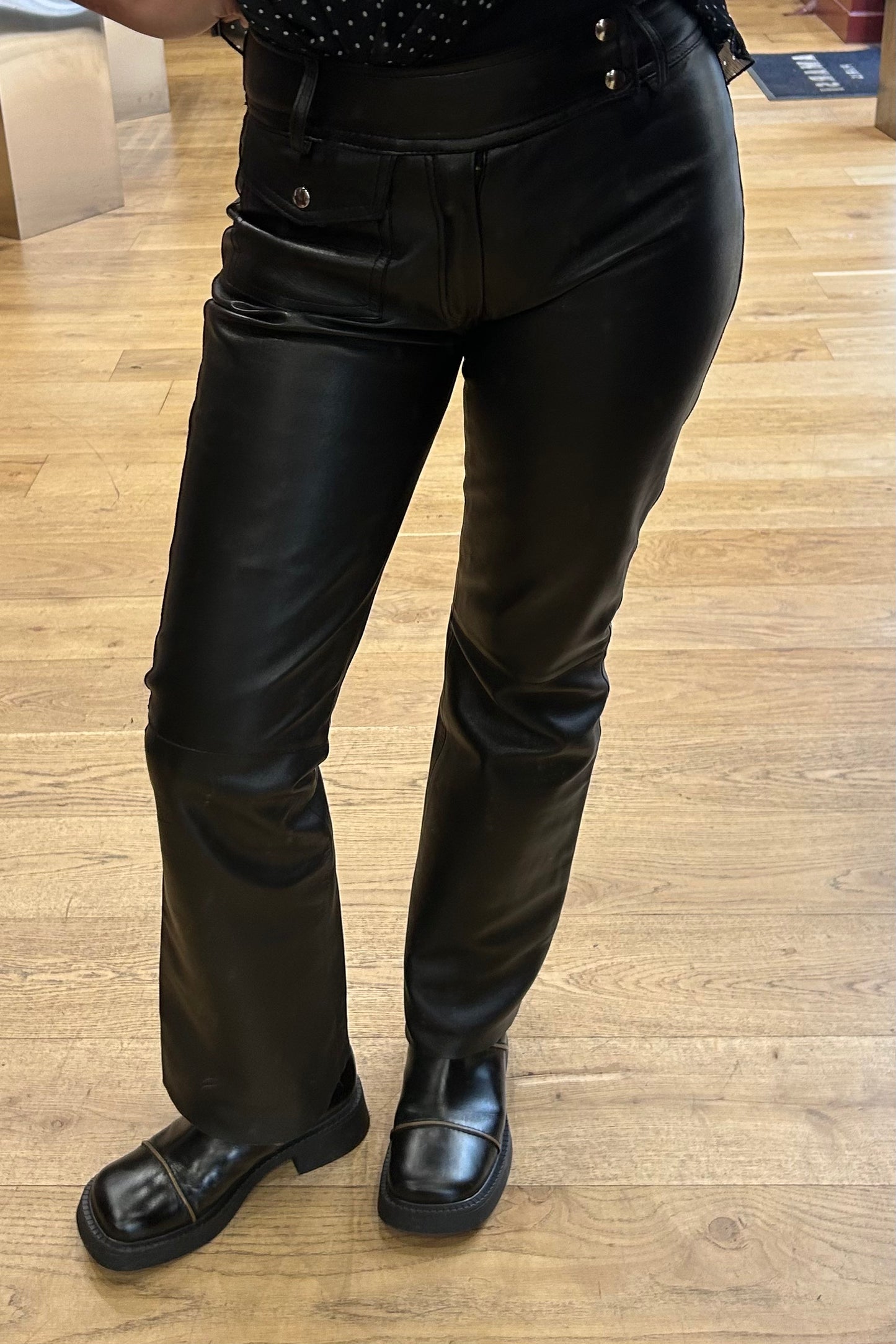 Giorgio Black Leather Pants