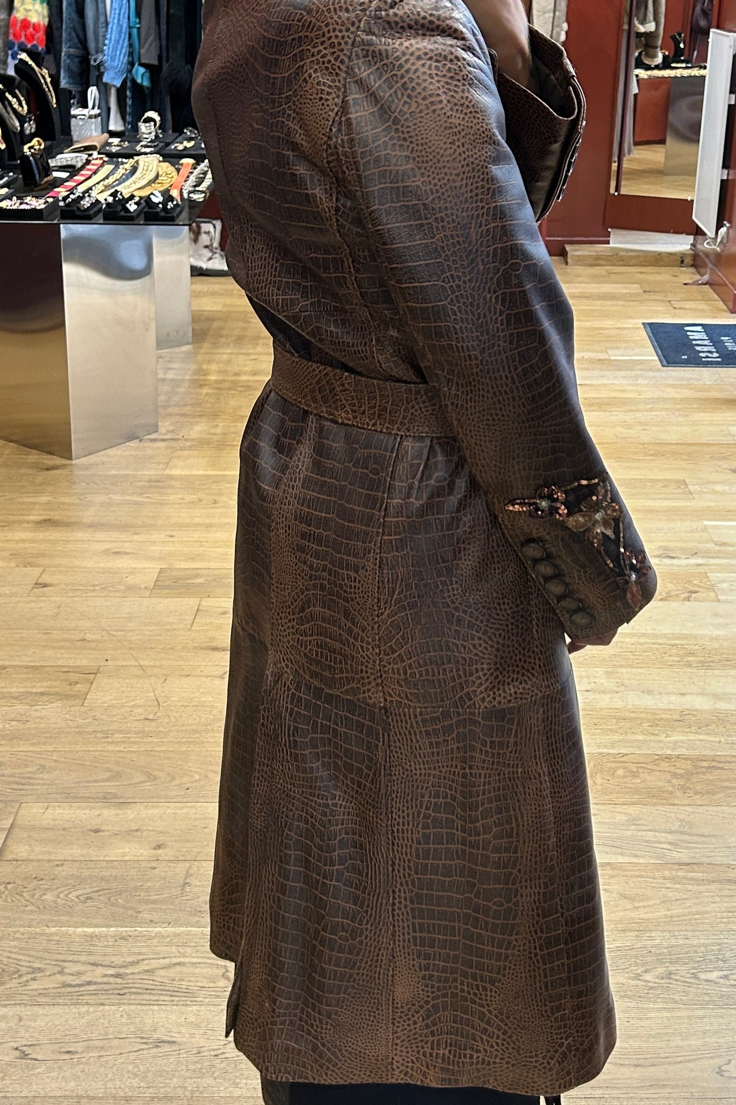 Vintage Pancaldi Long Leather Coat