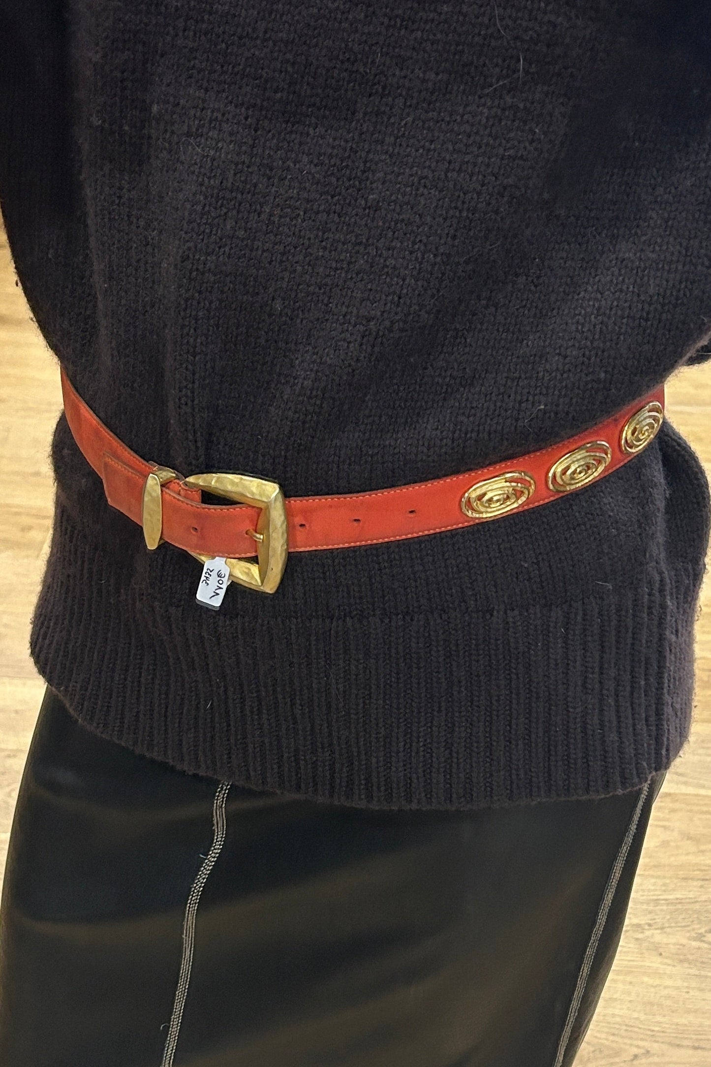 George Rech Orange Leather Belt 80’s