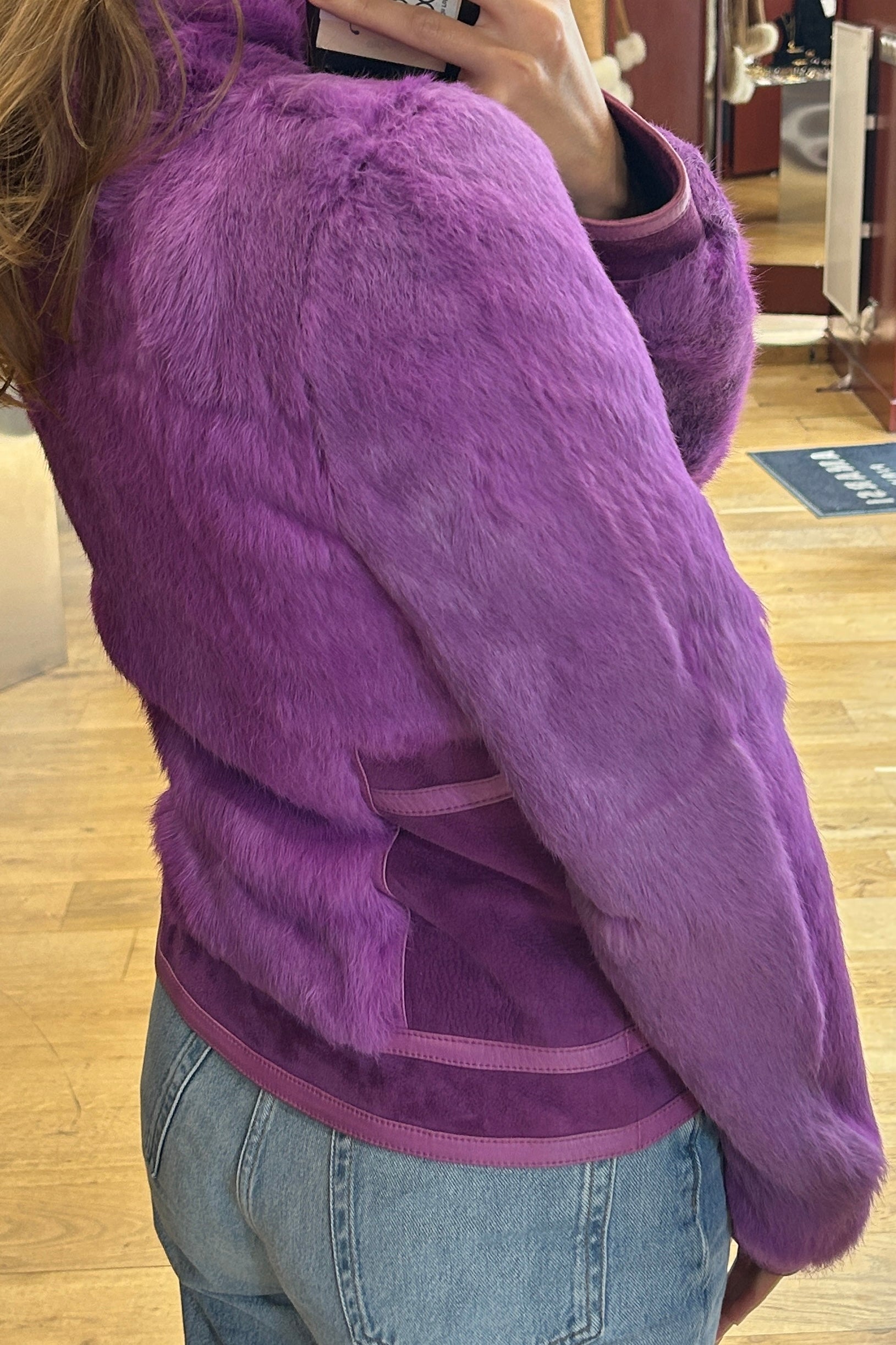 Vintage John Galliano Purple Rabbit Fur & Suede Jacket – Amarsi Paris