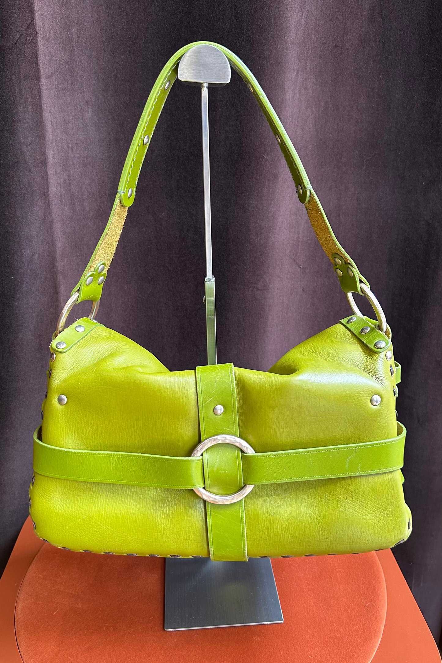 Vintage Jimmy Choo Green Leather Bag