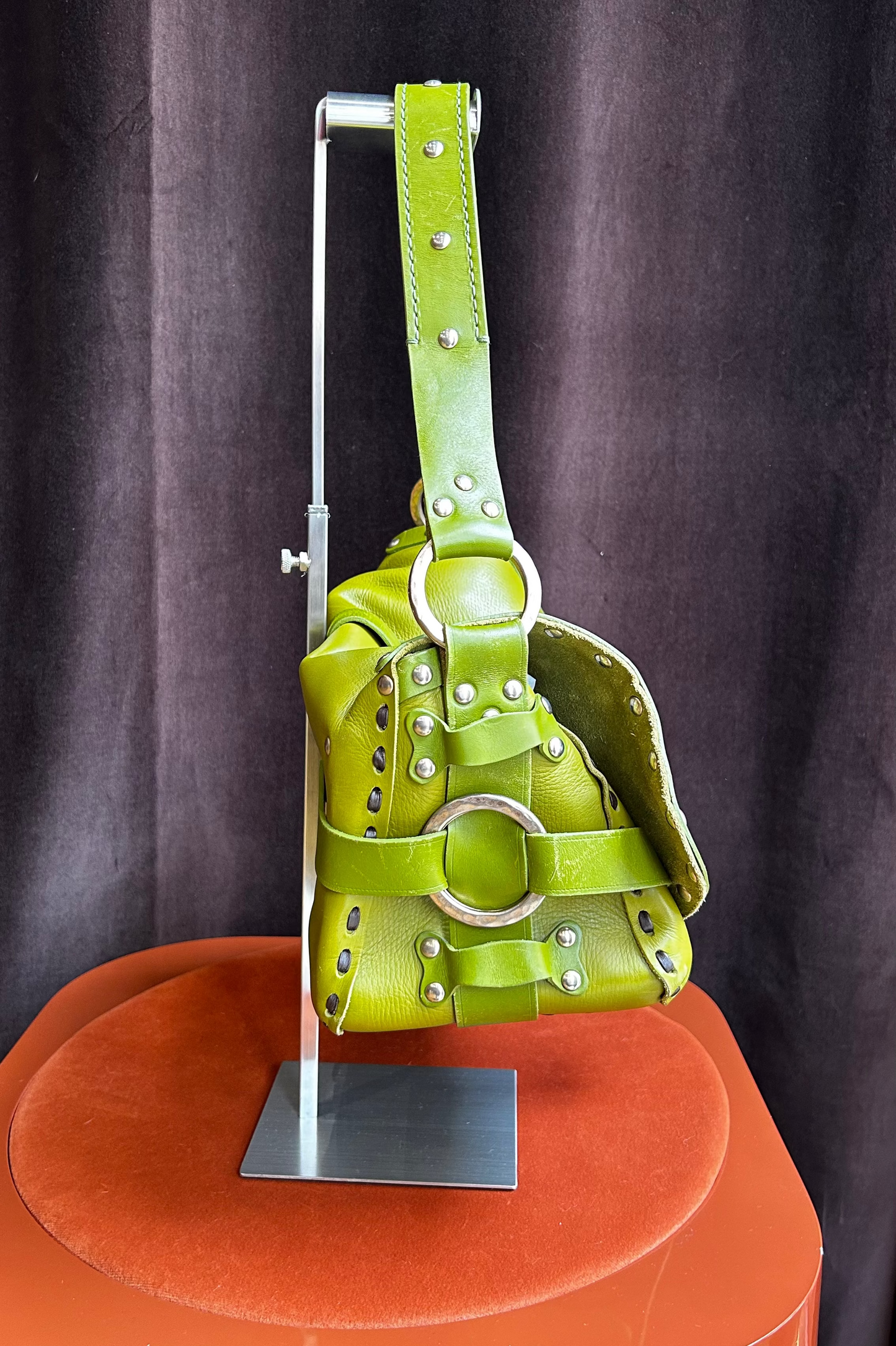 Vintage Jimmy Choo Green Leather Bag