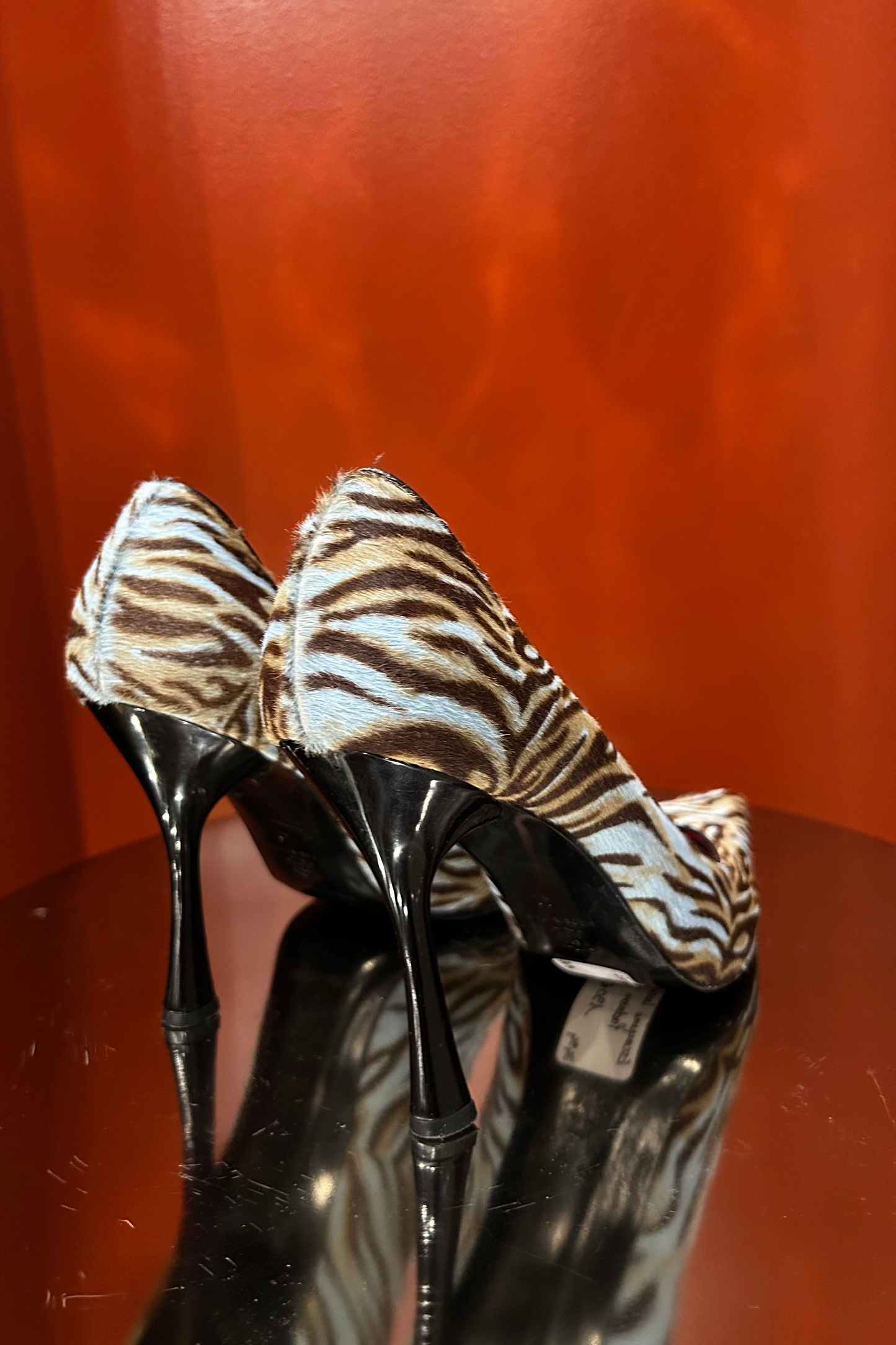 Vintage Luciano Padovan Zebra Print Heels