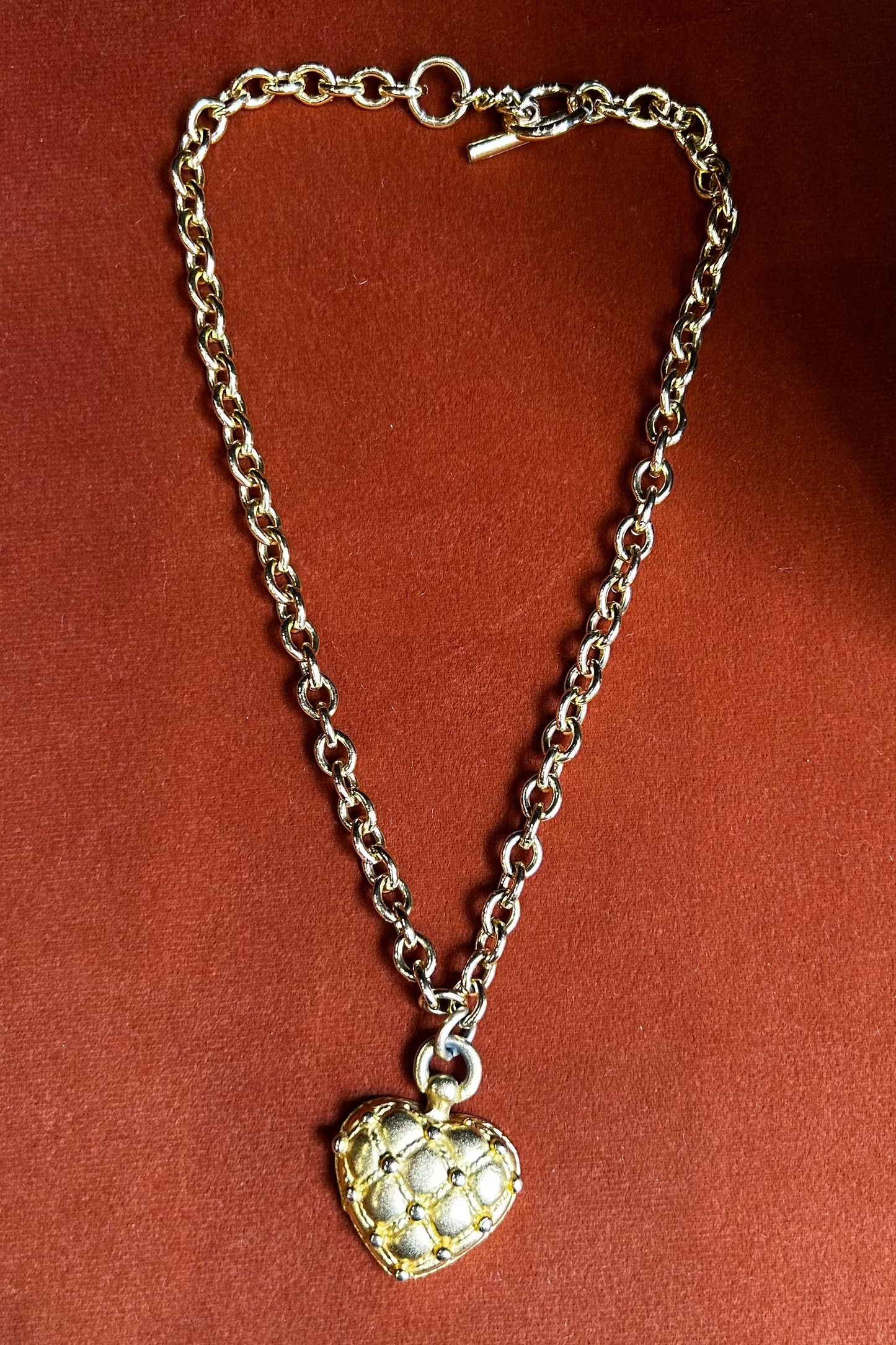 Vintage Bala Boosté Gold Heart Chain Necklace