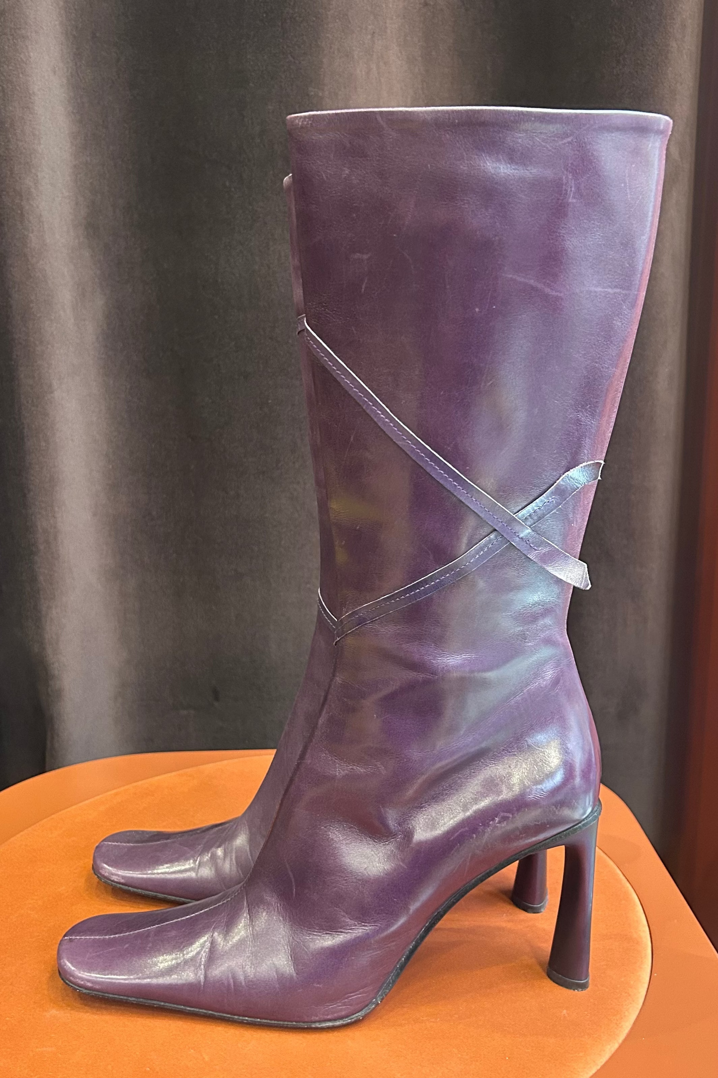 Vintage Giancarlo Paoli Purple High Leather Boots