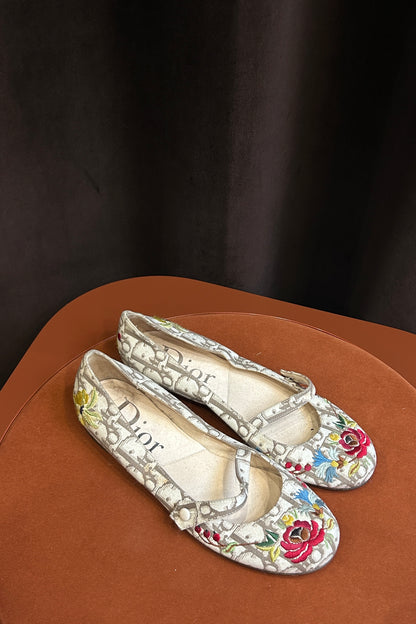 Dior Galliano 2005 “Baby” Shoes – Iconic Floral & Logo Print