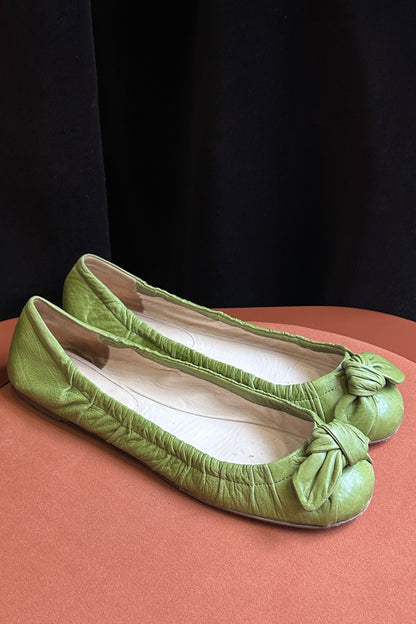 Green Prada ballerinas