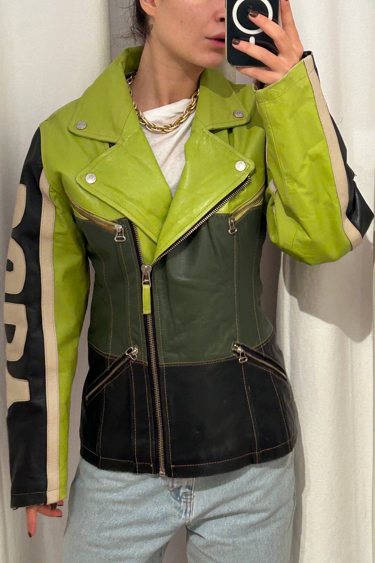 Zino and Judy Green Leather Jacket