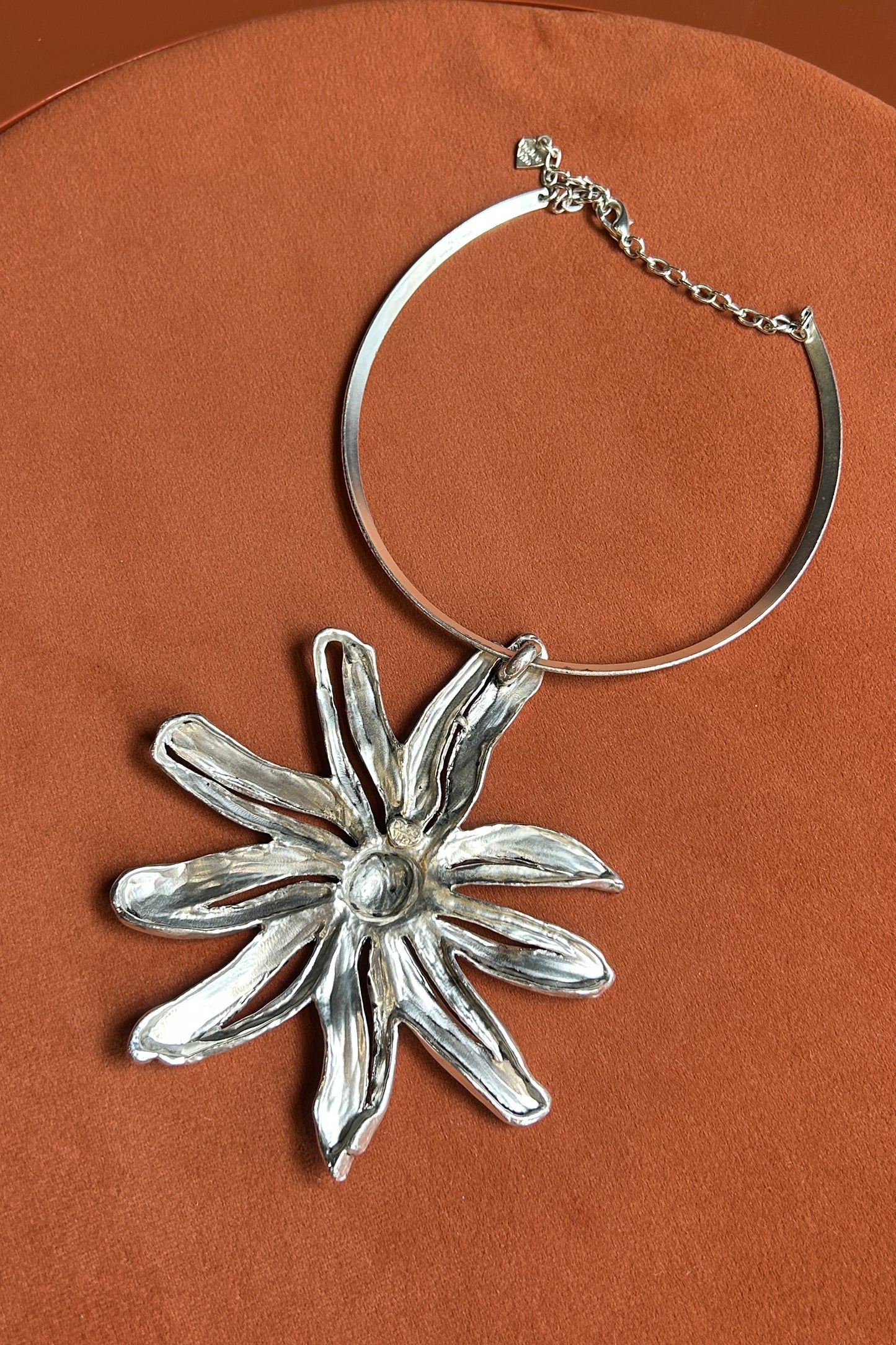 Dolce Vita Silver-Tone XXL Flower Pendant Necklace