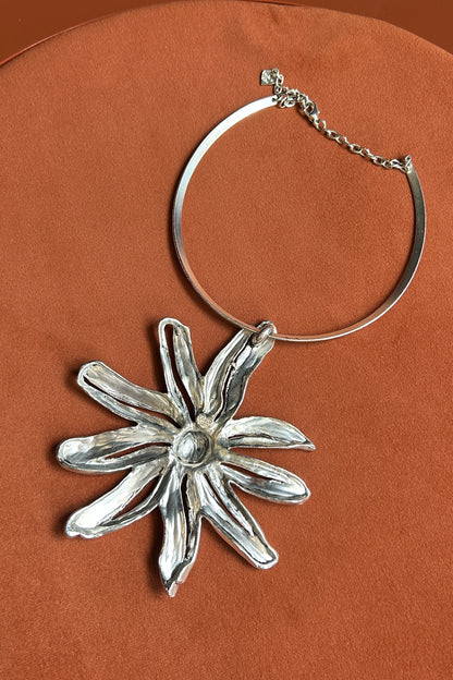 Dolce Vita Silver-Tone XXL Flower Pendant Necklace