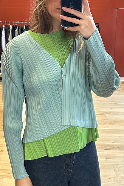 Pleated cardigan