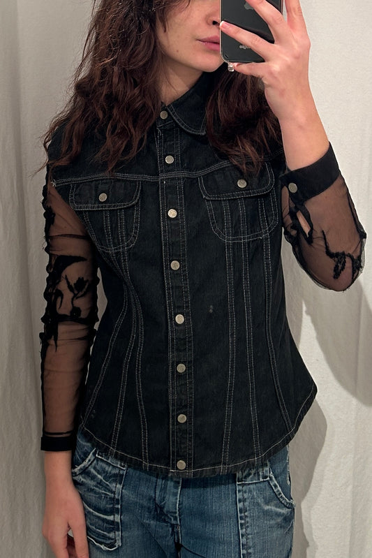 Legatte denim and lace jacket