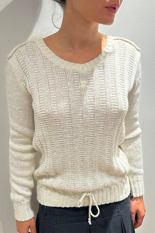 70's white courreges sweater