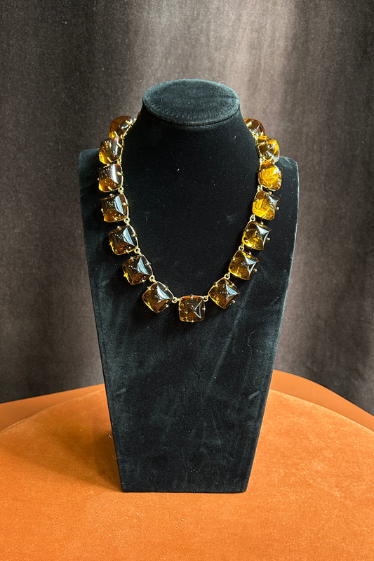 Vintage Monet Amber-Tone Necklace