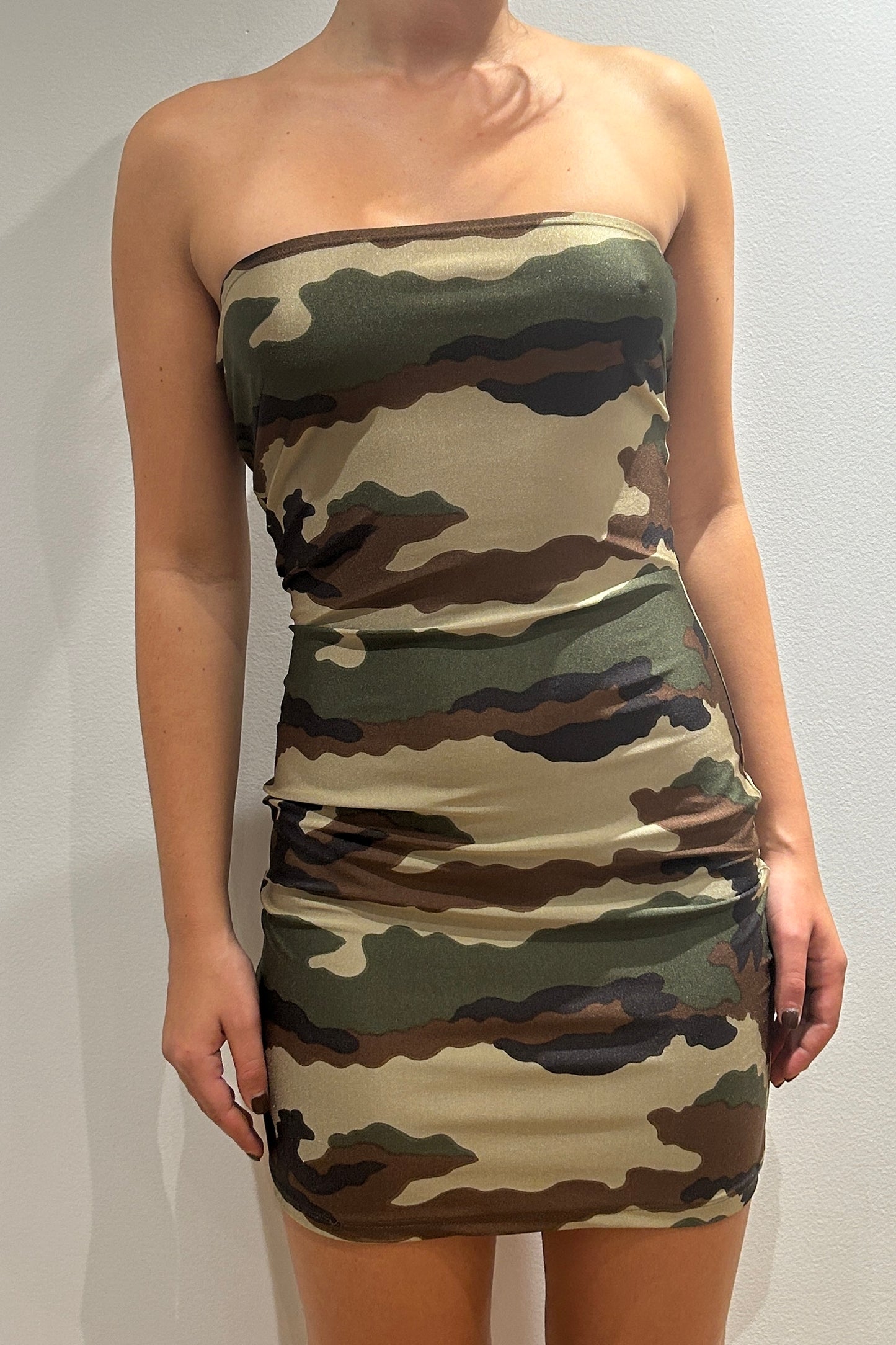 South Full Camouflage Bustier Dress