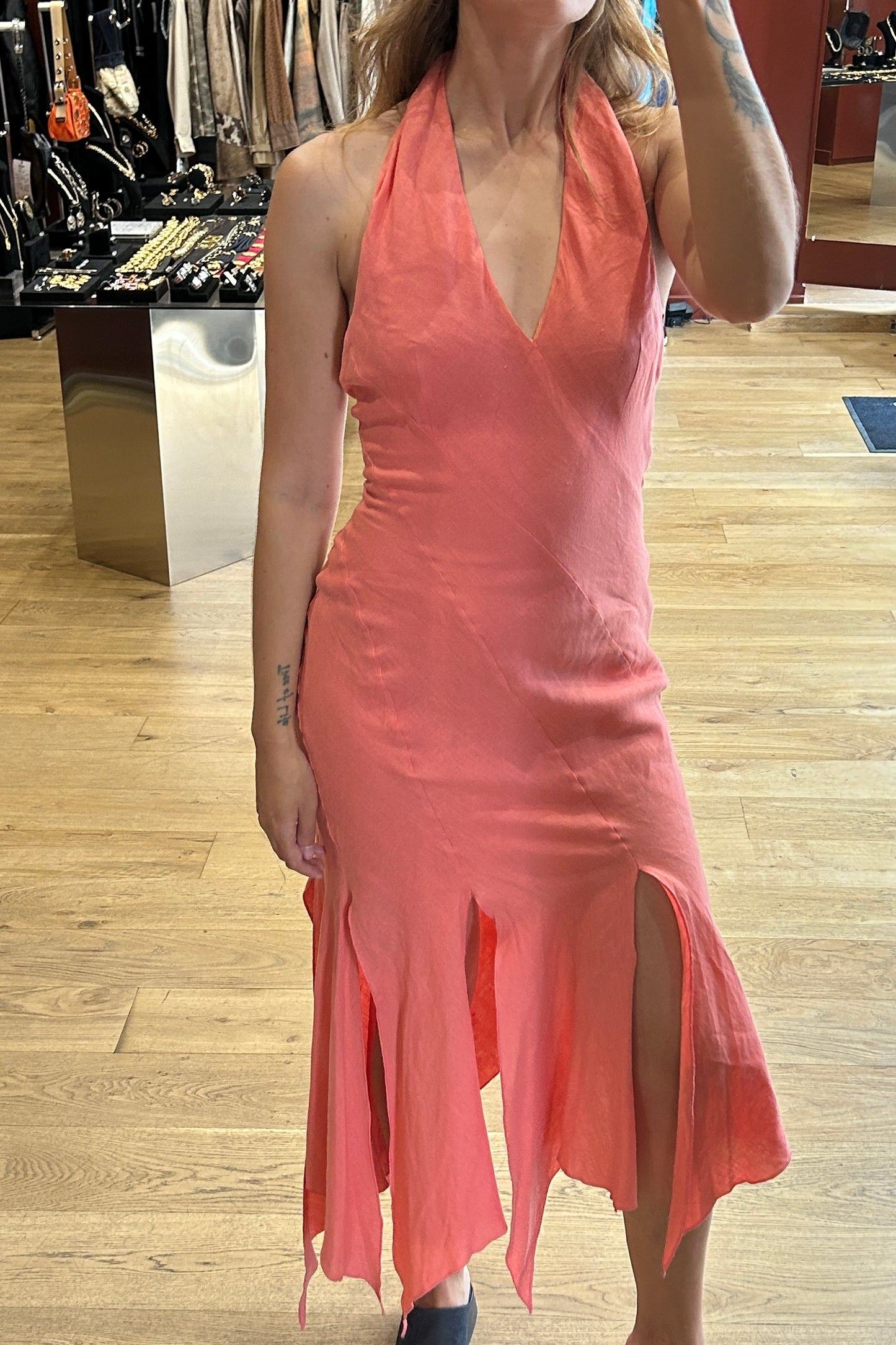 Vintage Renato Nucci Early 2000s Pink Linen Dress