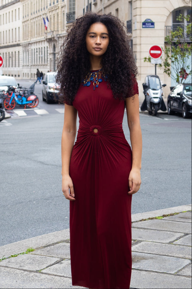 Vintage Jean Paul Gaultier Red Stretch Maxi Dress
