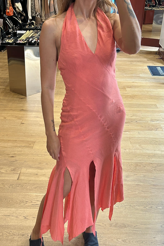 Vintage Renato Nucci Early 2000s Pink Linen Dress