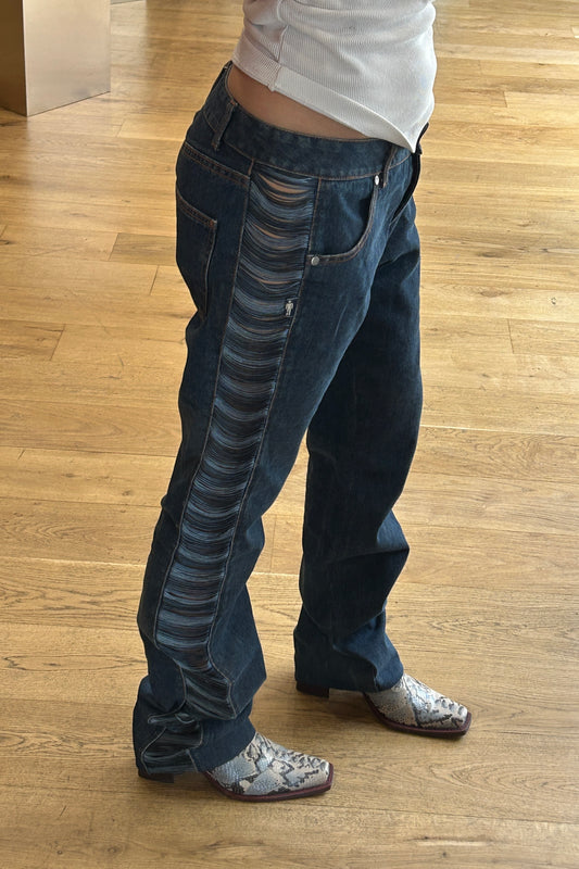 Vintage Jean Paul Gaultier 2000s jeans with Side Lace Detail