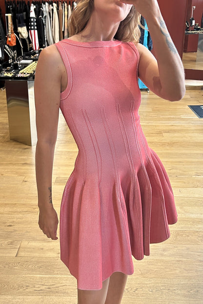 Vintage Alaïa Pale Pink Fit-and-Flare Dress