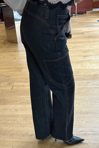 Low-Rise Raw Denim Cargo Jeans D&G 2000s