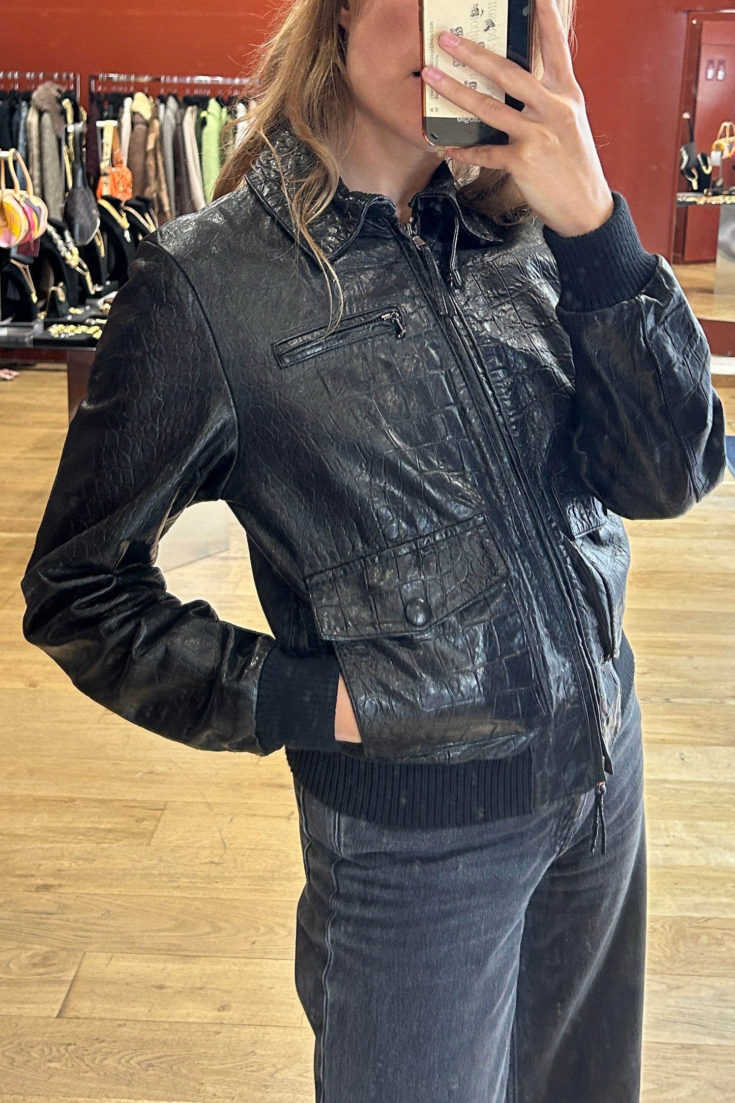 Jacket MCS Marlboro Crocodile-Effect Leather