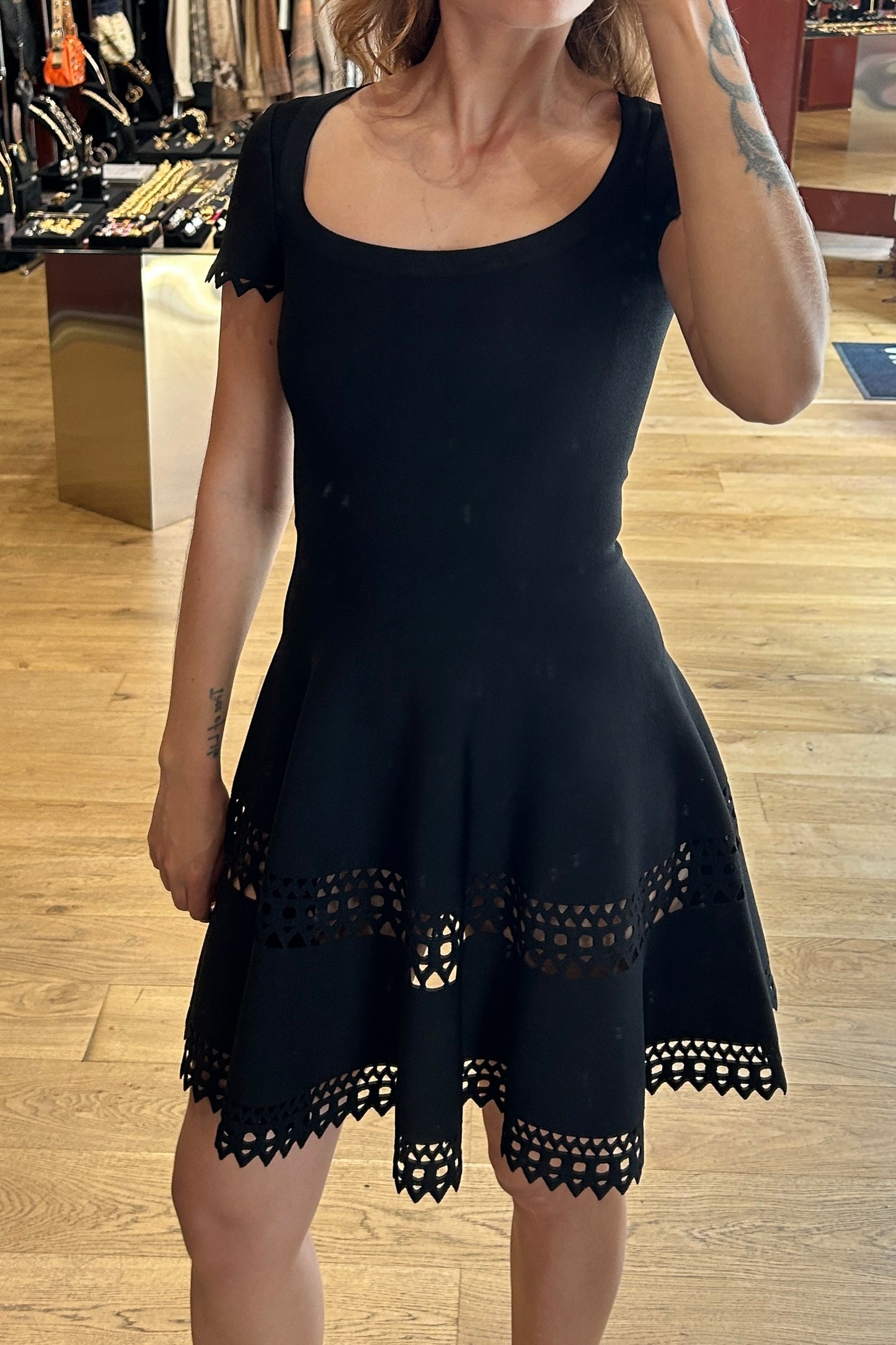 Vintage Alaïa 2000s Black Fit-and-Flare Dress
