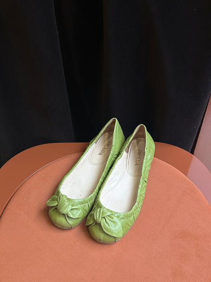 Green Prada ballerinas