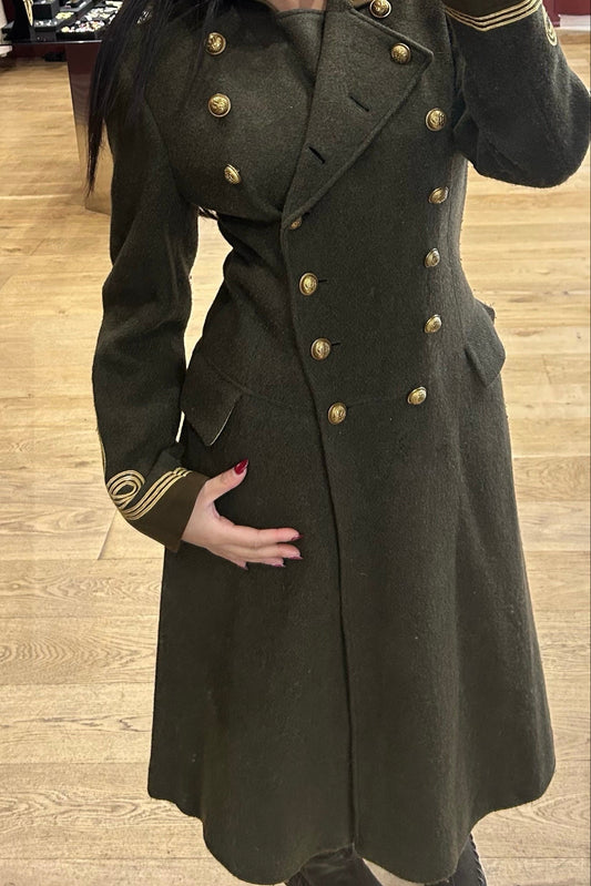 Vintage Ralph Lauren Military Wool Coat – Khaki, Size S/M