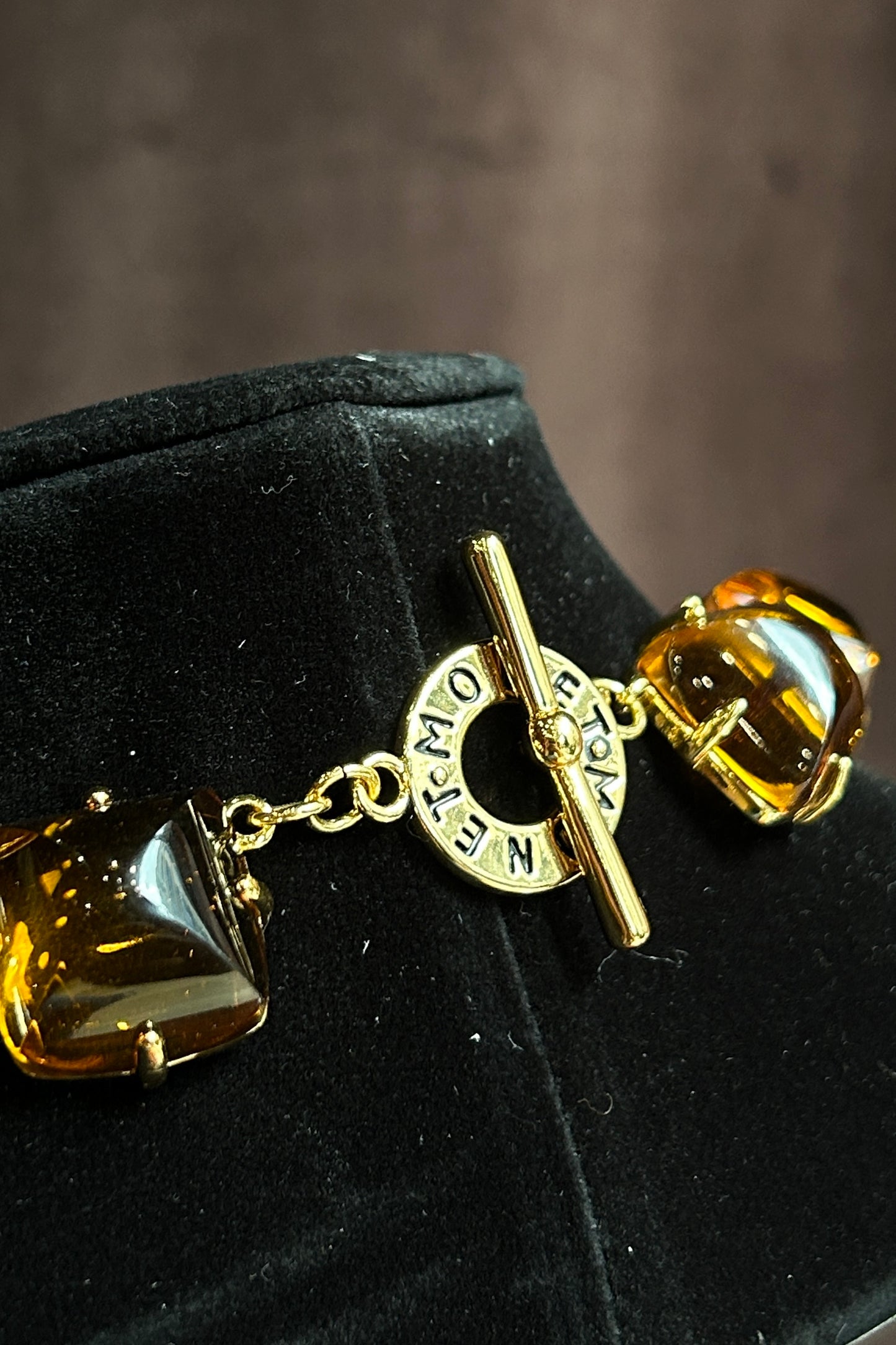 Vintage Monet Amber-Tone Necklace
