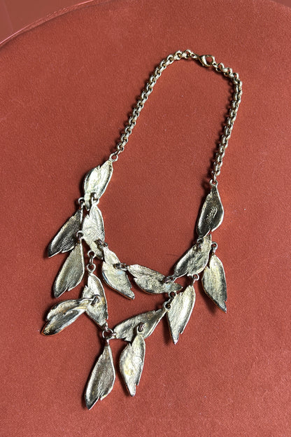 Vintage Micris Necklace – Gold Plated, Leaf Design – 1980s