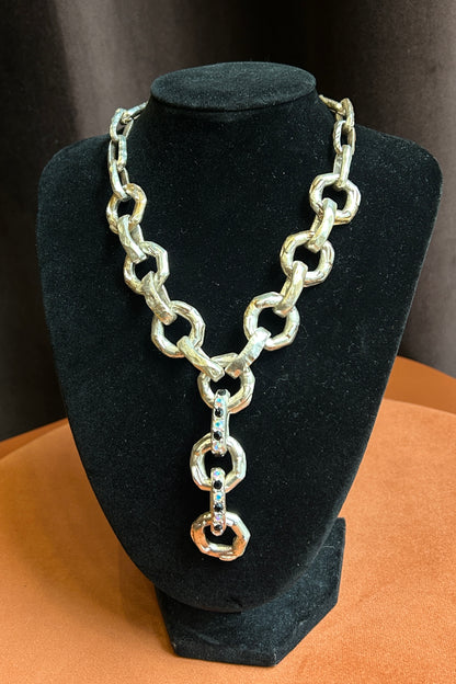 Dolce vita Silver-Tone Rhinestone Necklace