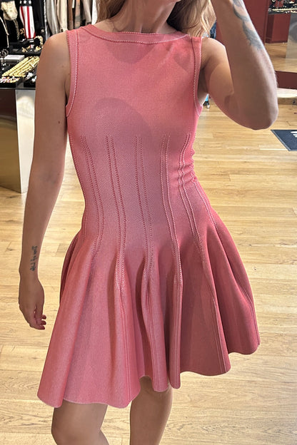 Vintage Alaïa Pale Pink Fit-and-Flare Dress
