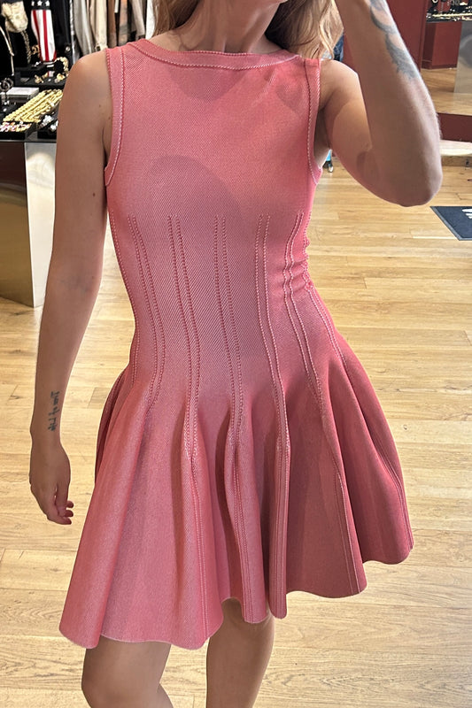 Vintage Alaïa Pale Pink Fit-and-Flare Dress