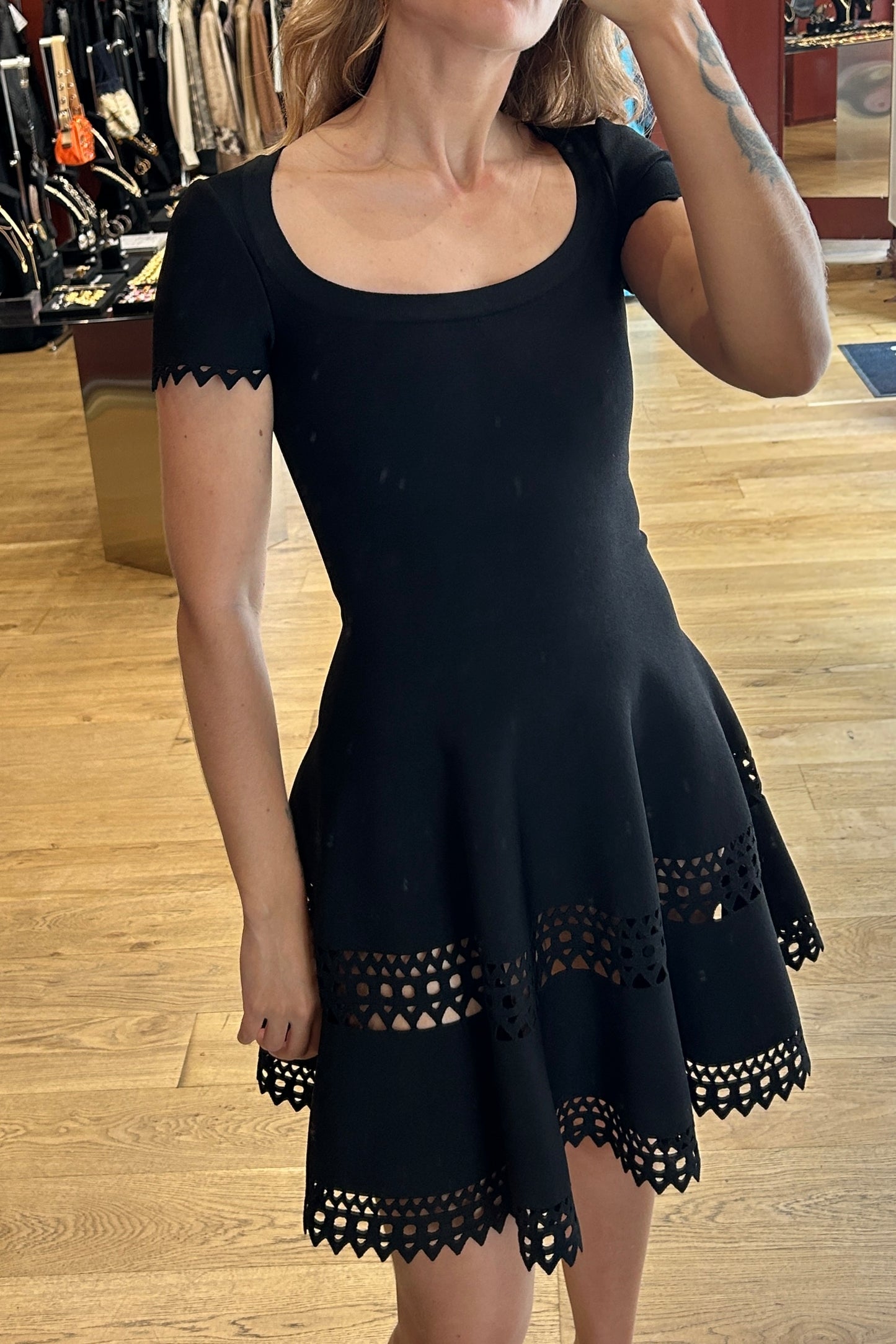 Vintage Alaïa 2000s Black Fit-and-Flare Dress