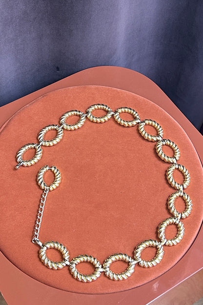 Vintage 1980s–90s Twisted Gold Chain Belt