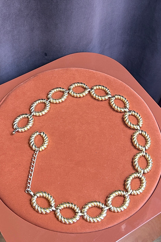 Vintage 1980s–90s Twisted Gold Chain Belt