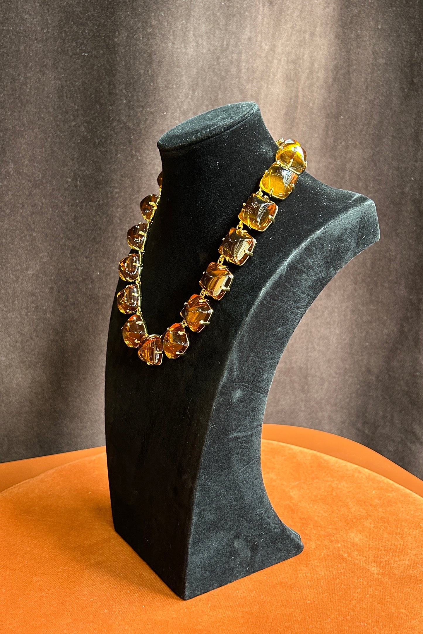Vintage Monet Amber-Tone Necklace