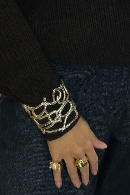 Vintage Silver-Tone Logo Cuff Bracelet – Dolce Vita