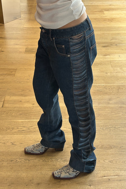 Vintage Jean Paul Gaultier 2000s jeans with Side Lace Detail