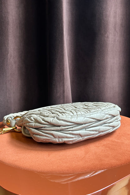 Vintage Miu Miu Gray Leather Coffer Bag