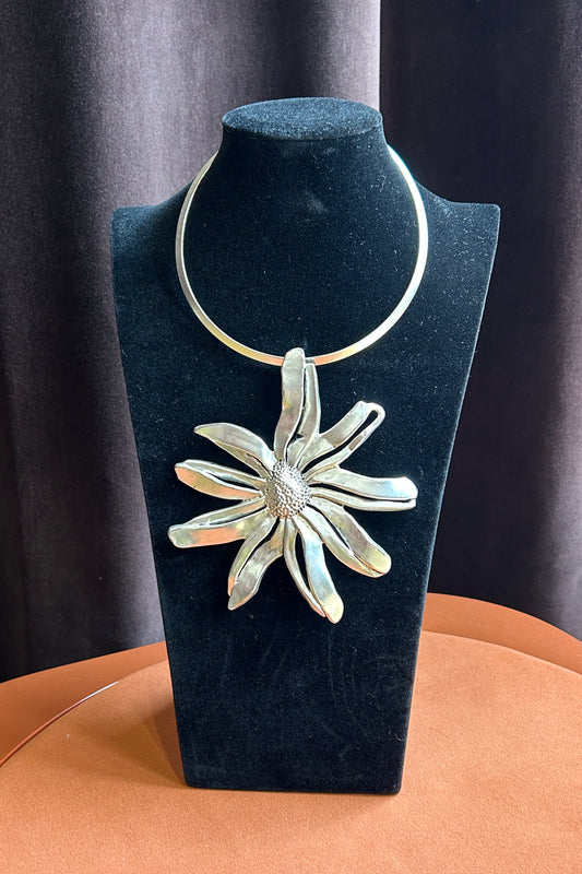 Dolce Vita Silver-Tone XXL Flower Pendant Necklace