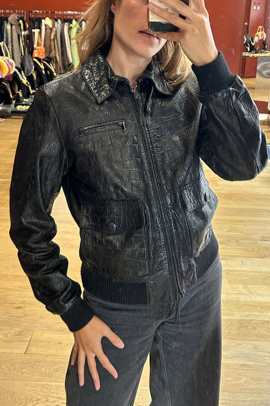 Jacket MCS Marlboro Crocodile-Effect Leather